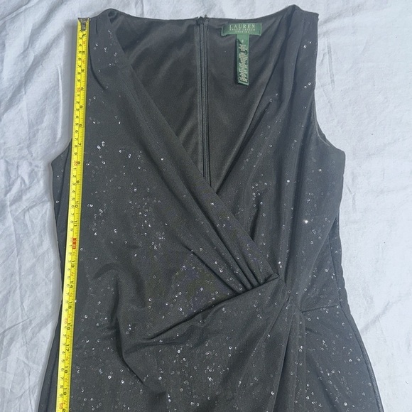 Black Ralph Lauren Evening Dress with Faux Side Slit - Picture 12 of 14